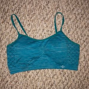 Teal blue sports bra